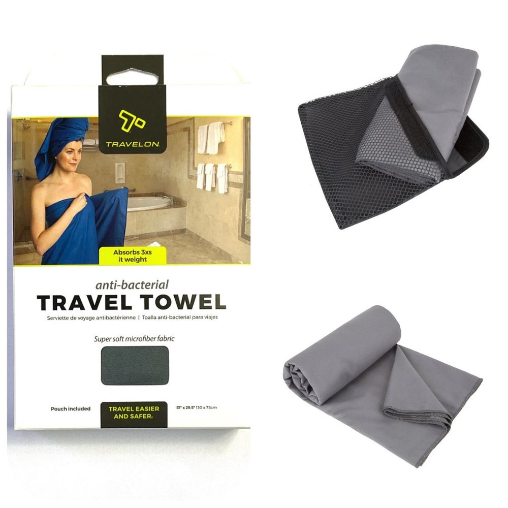 NWT Travelon Antibacterial Travel Bath Towel w/Pouch